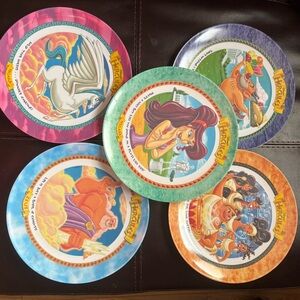 Disney Hercules Character Plates Set - Multicolor VTG